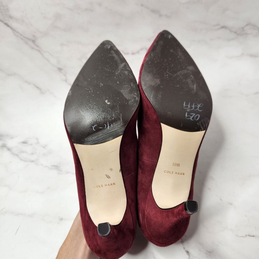 Cole Haan Grand OS Signature Maroon Velvet Stiletto Heels Pumps Women's 10 - Picture 7 of 11